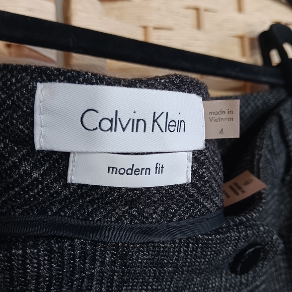 Calvin Klein Modern Fit Rayon Blend Trousers Greay 4 - Picture 6 of 7